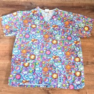 Peaches Uniforms Sun, Moon, Planet Medium Scrub Top